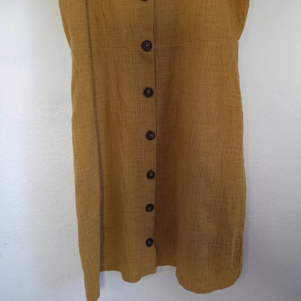 Madewell Texture & Thread Yellow Puff Sleeves Summer Midi Dress WomensSize Small - Picture 5 of 16